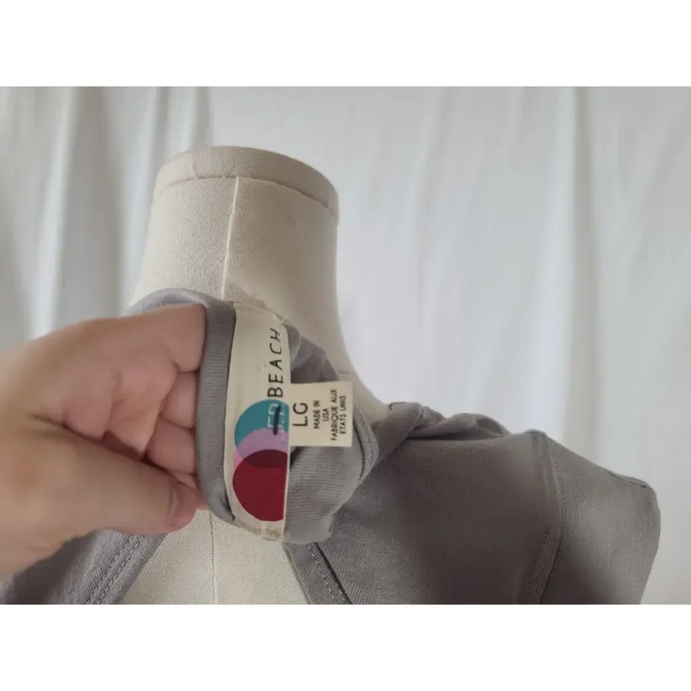 Free People Beach Frost Bite Gray Simone Midi Dress Large - Picture 8 of 8